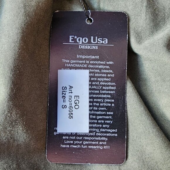 NWT E'Go USA Designs Sturgis 82nd Motorcycle Ralley 2022 Green Top Small - Picture 10 of 12